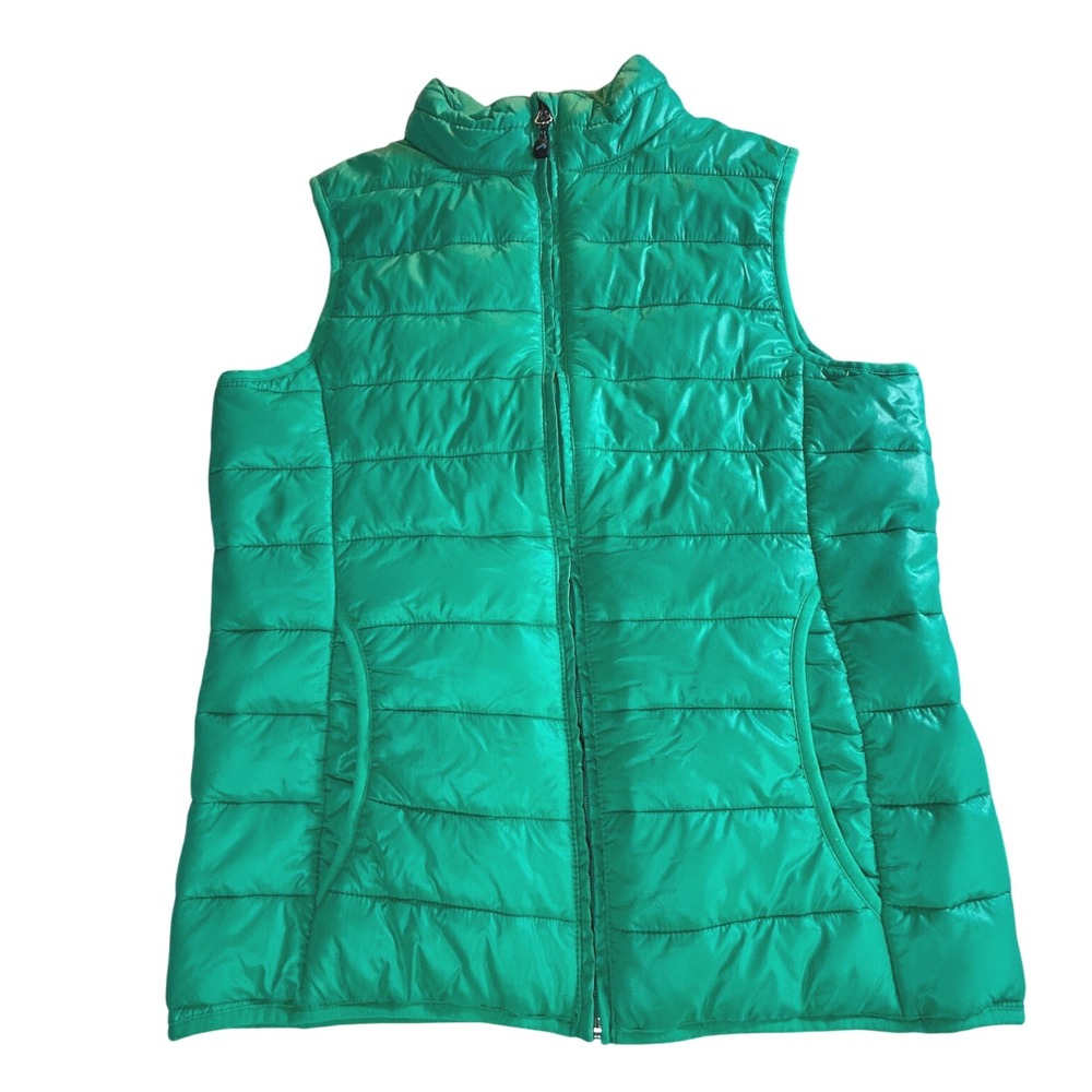 Polar Edge Womens Vest Puffer Sleeveless Jacket Small Green Lightweight‎